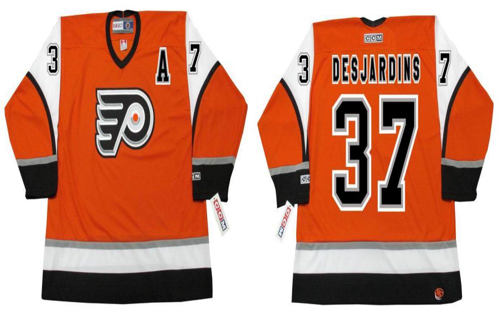 2019 Men Philadelphia Flyers #37 Desjardins Orange CCM NHL jerseys